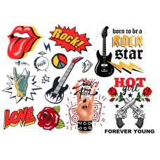 22651711Z Rock music collage colaj imagini usor de decupat imagine comestibila din zahar 29X20cm